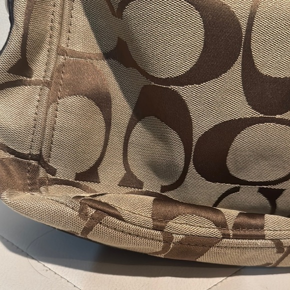 Coach Brown and Tan Monogram Shoulder Bag - Picture 10 of 17